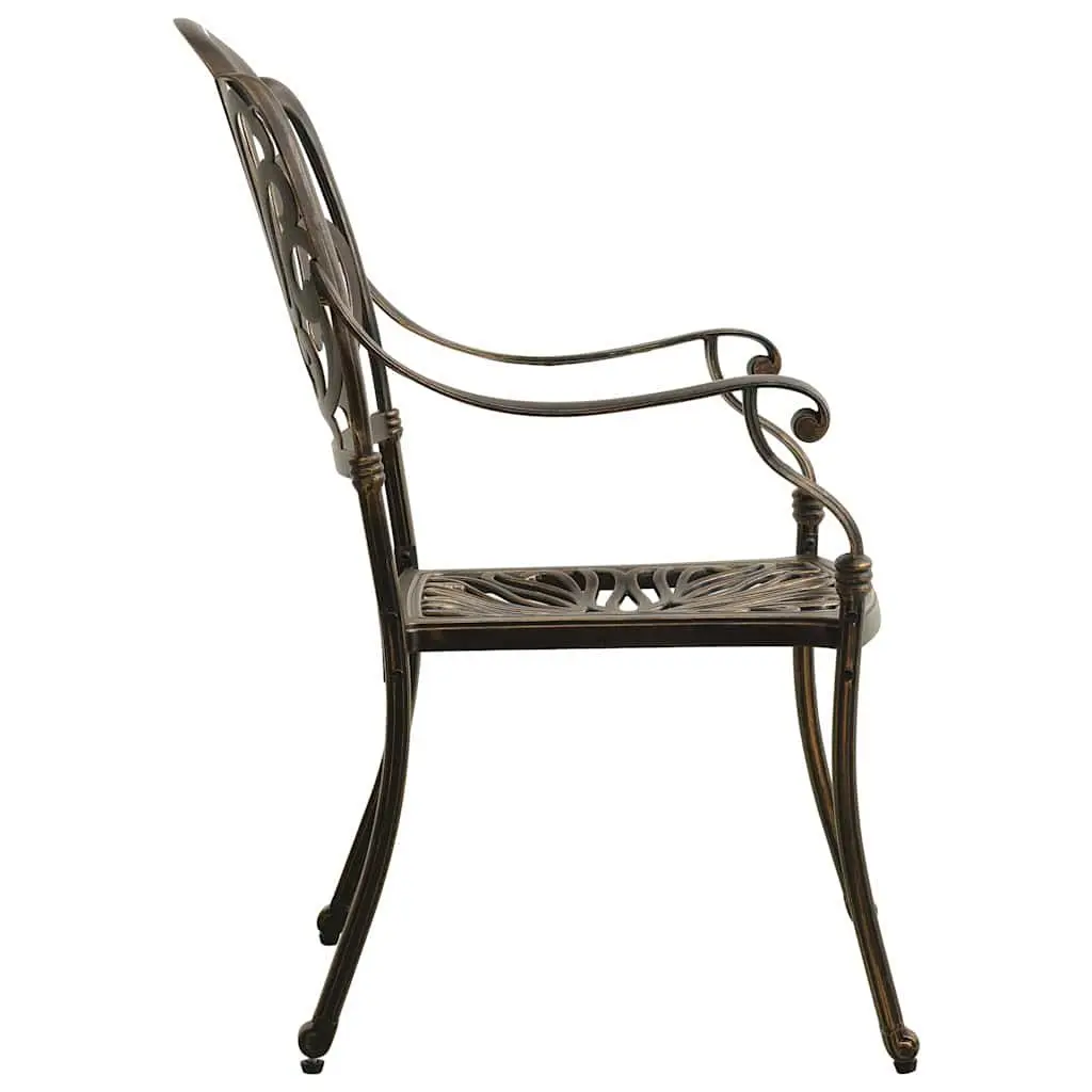 5 Piece Cast Aluminium Bistro Set for Outdoor Dining