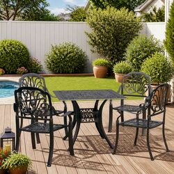Premium 5 Piece Cast Aluminium Outdoor Bistro Set