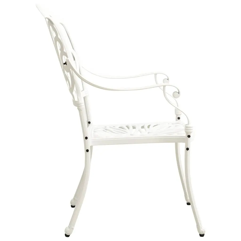 5-Piece White Cast Aluminium Outdoor Bistro Set