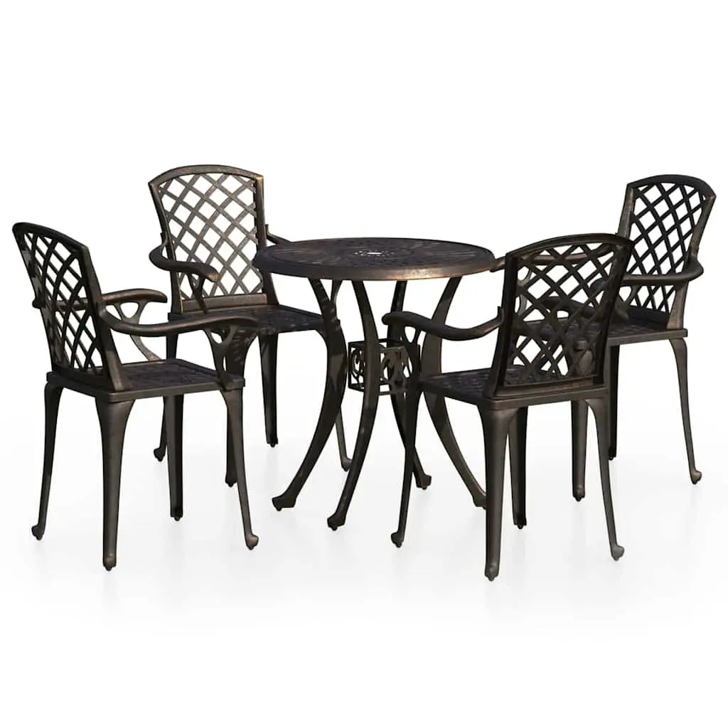 5 Piece Outdoor Bistro Set with Umbrella Hole