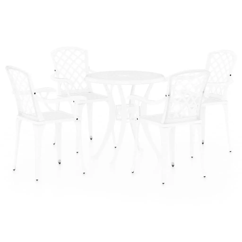 5 Piece Outdoor Bistro Set in White