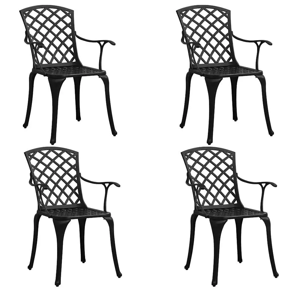 5 Piece Black Bistro Set for Outdoor Spaces