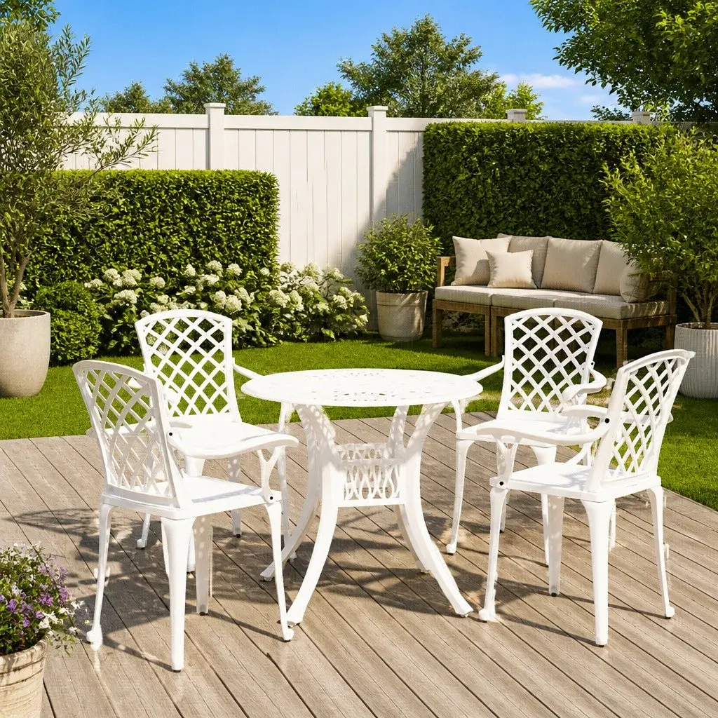 5 Piece Cast Aluminium Outdoor Bistro Set