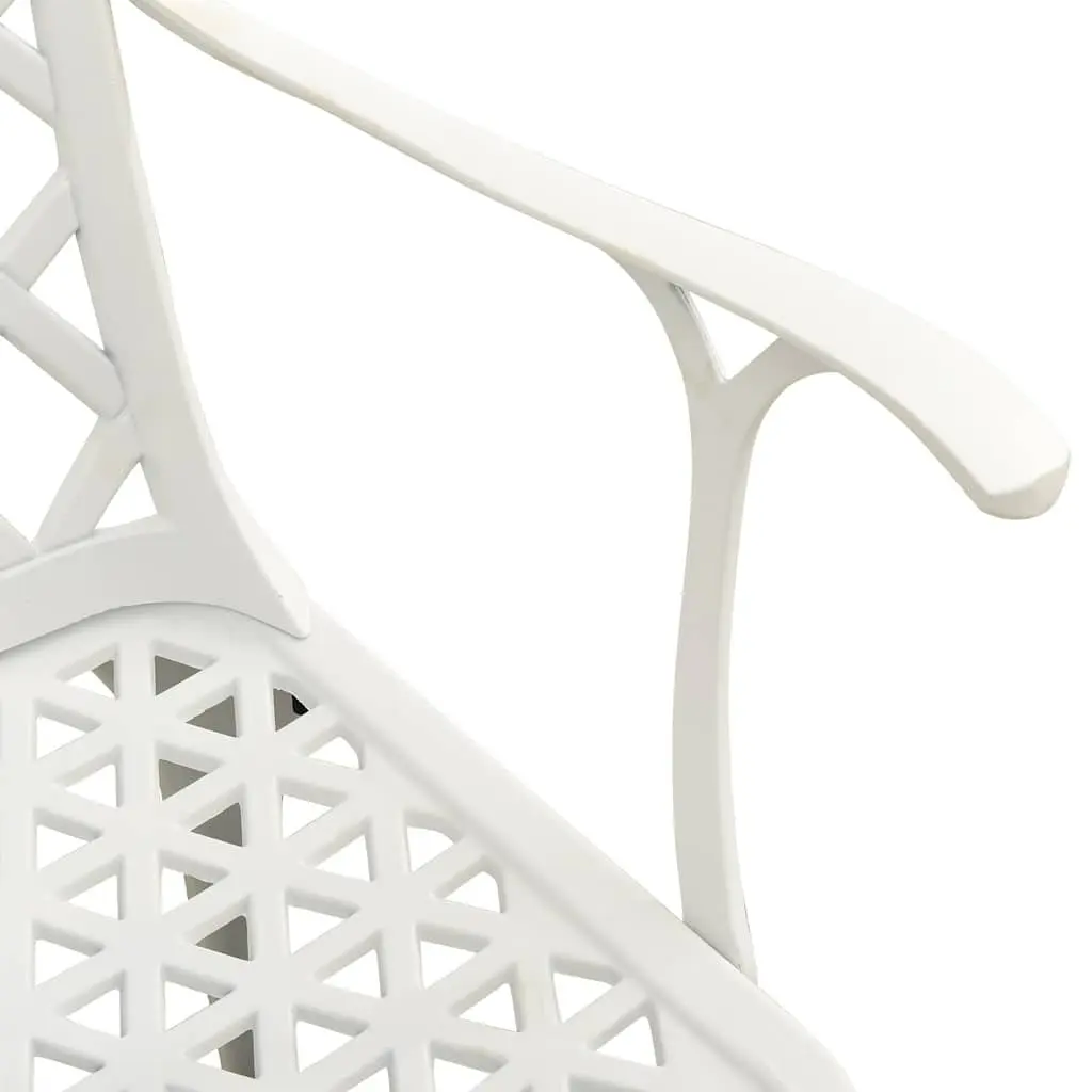 5 Piece Outdoor Bistro Set Cast Aluminium White