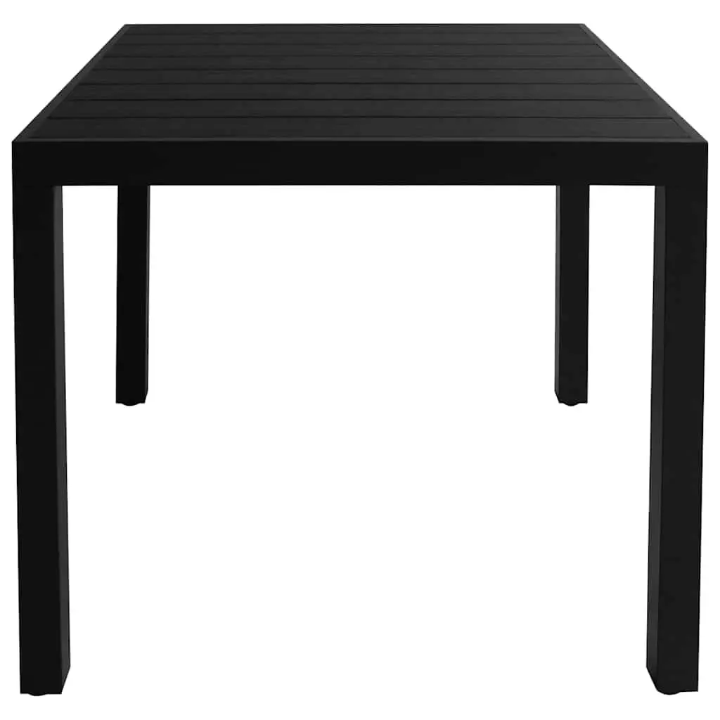 Garden Dining Set Powder-coated Aluminium WPC Table Black 5 Piece