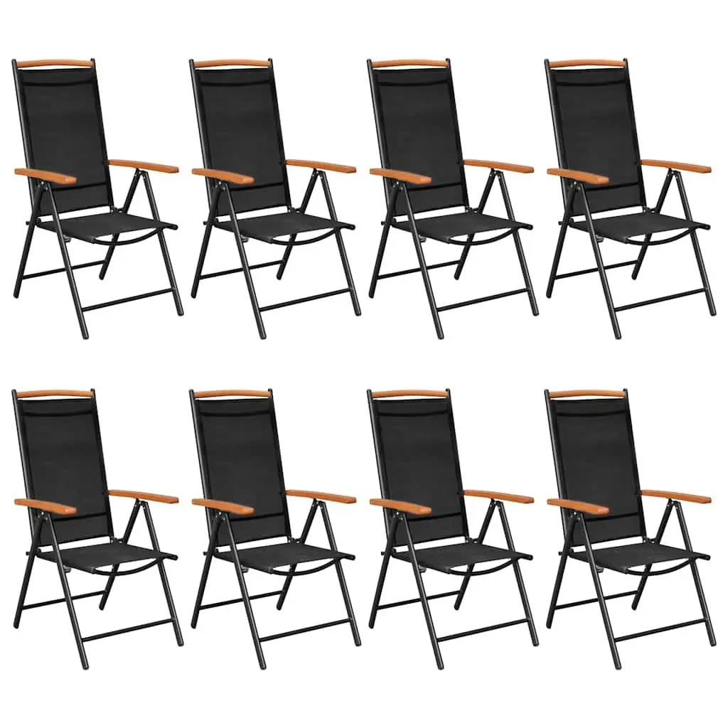 9 Piece Black Aluminium Outdoor Dining Set