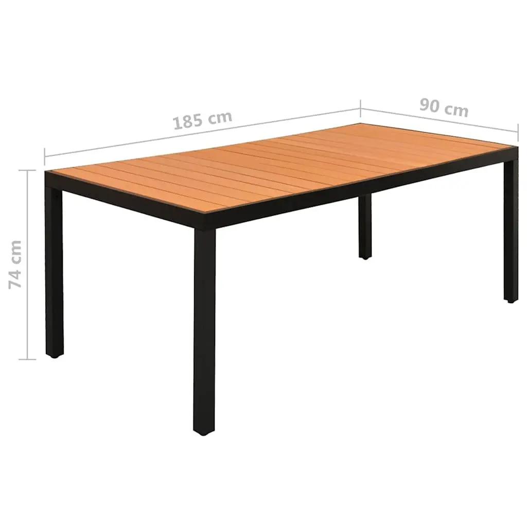 9 Piece Black Aluminium Garden Dining Set