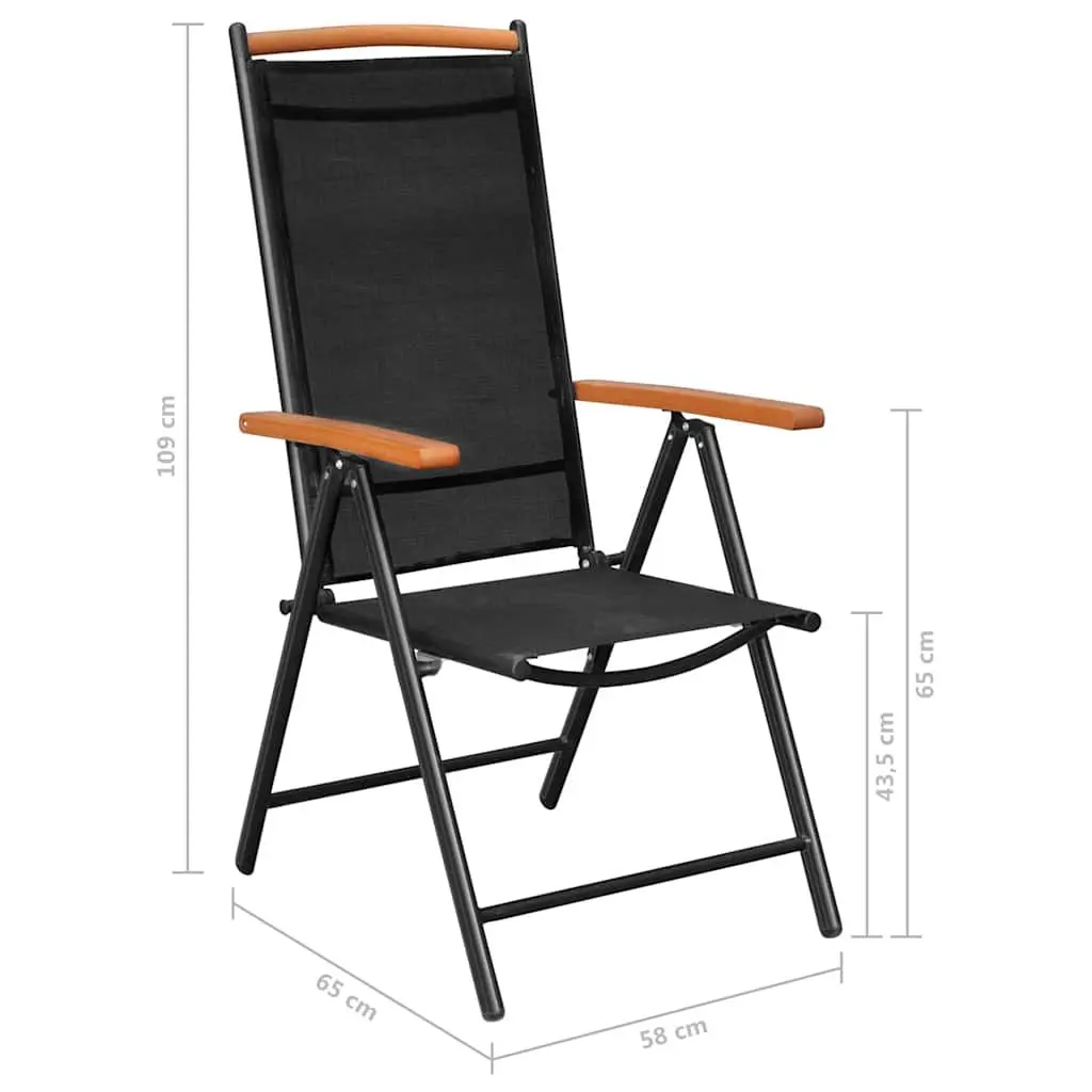 9 Piece Black Aluminium Garden Dining Set
