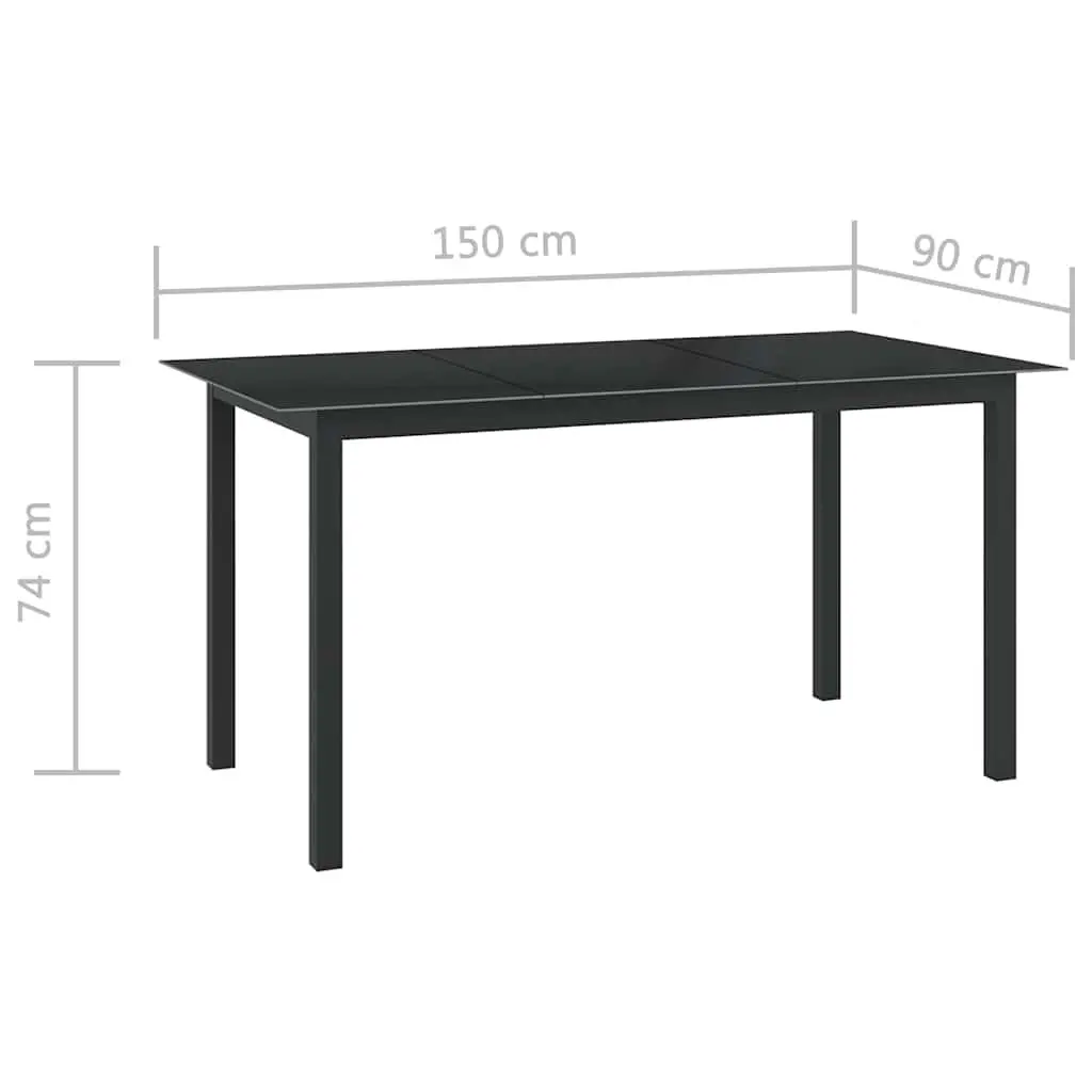 7 Piece Garden Dining Set with Aluminium Chairs