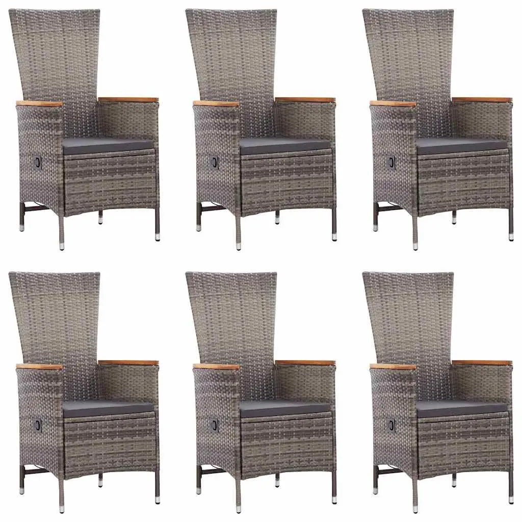 7-Piece Garden Dining Set with Steel Frame and PE Rattan