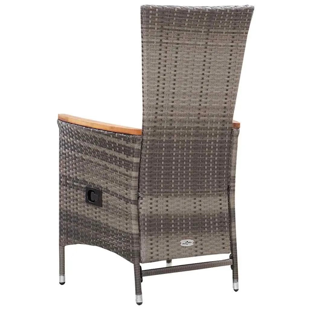 7-Piece Garden Dining Set with Acacia Wood and Rattan