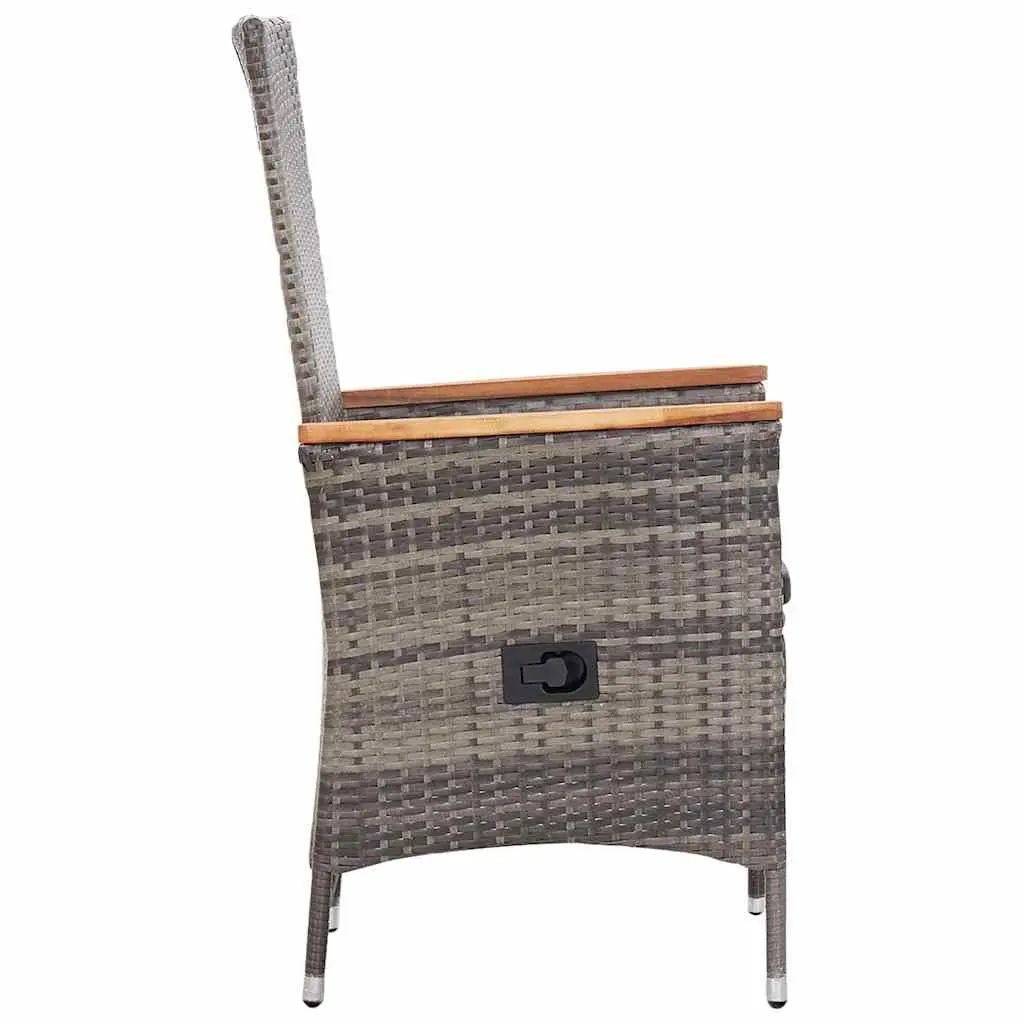 7-Piece Garden Dining Set with Acacia Wood and Rattan