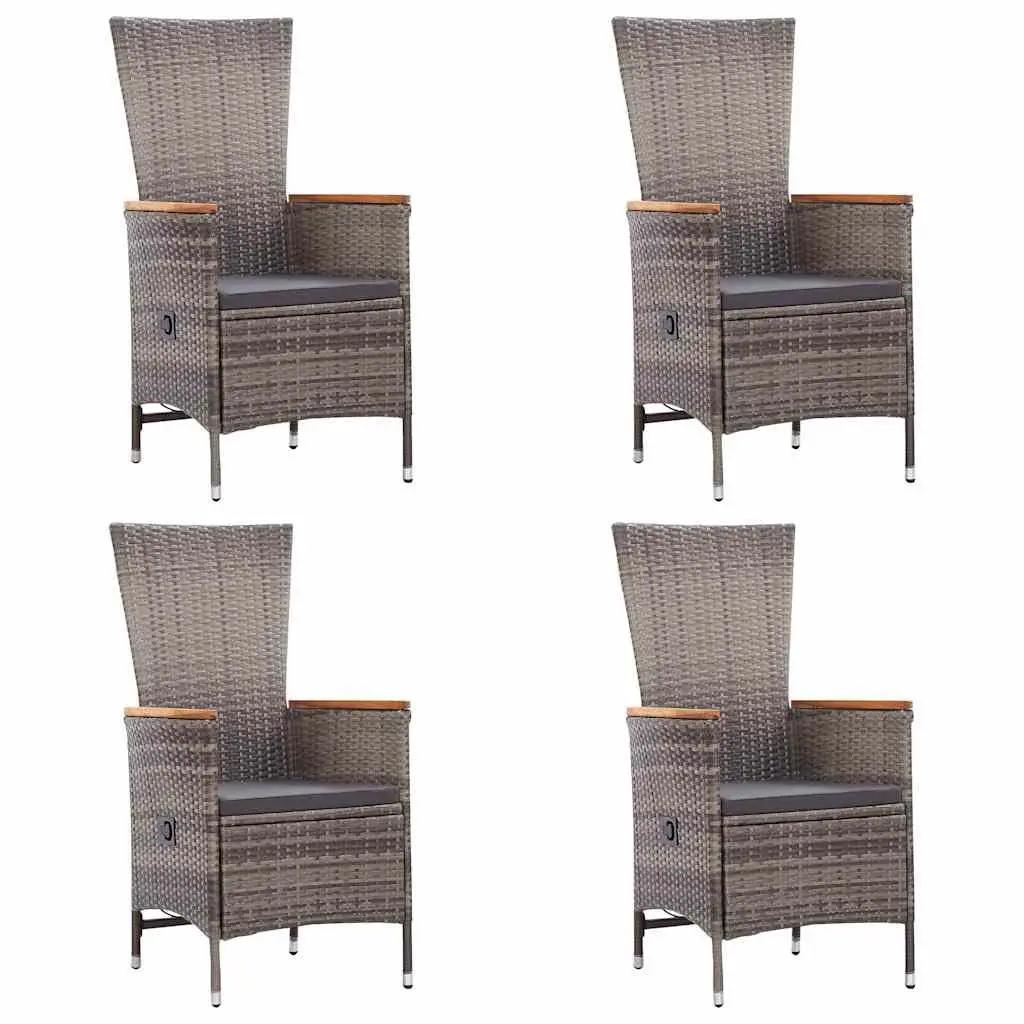 7-Piece Garden Dining Set with Acacia Wood and Rattan