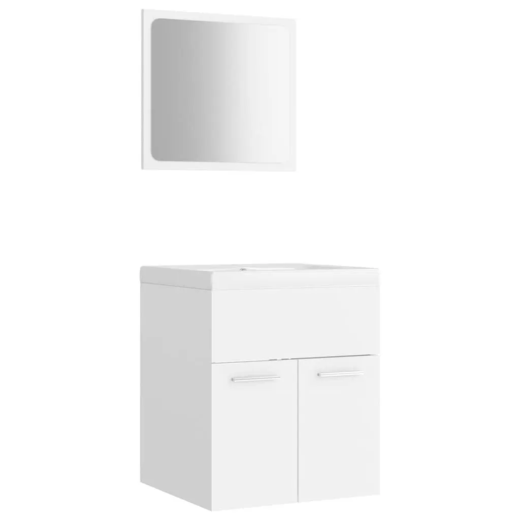Engineered Wood Bathroom Furniture Set with Mirror