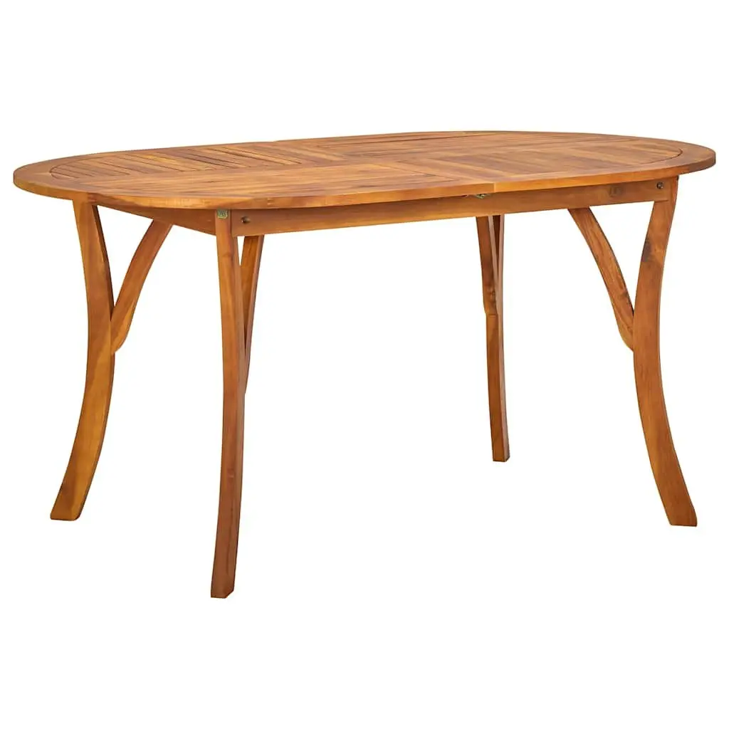 5-Piece Acacia Wood Garden Dining Set with Black Chairs