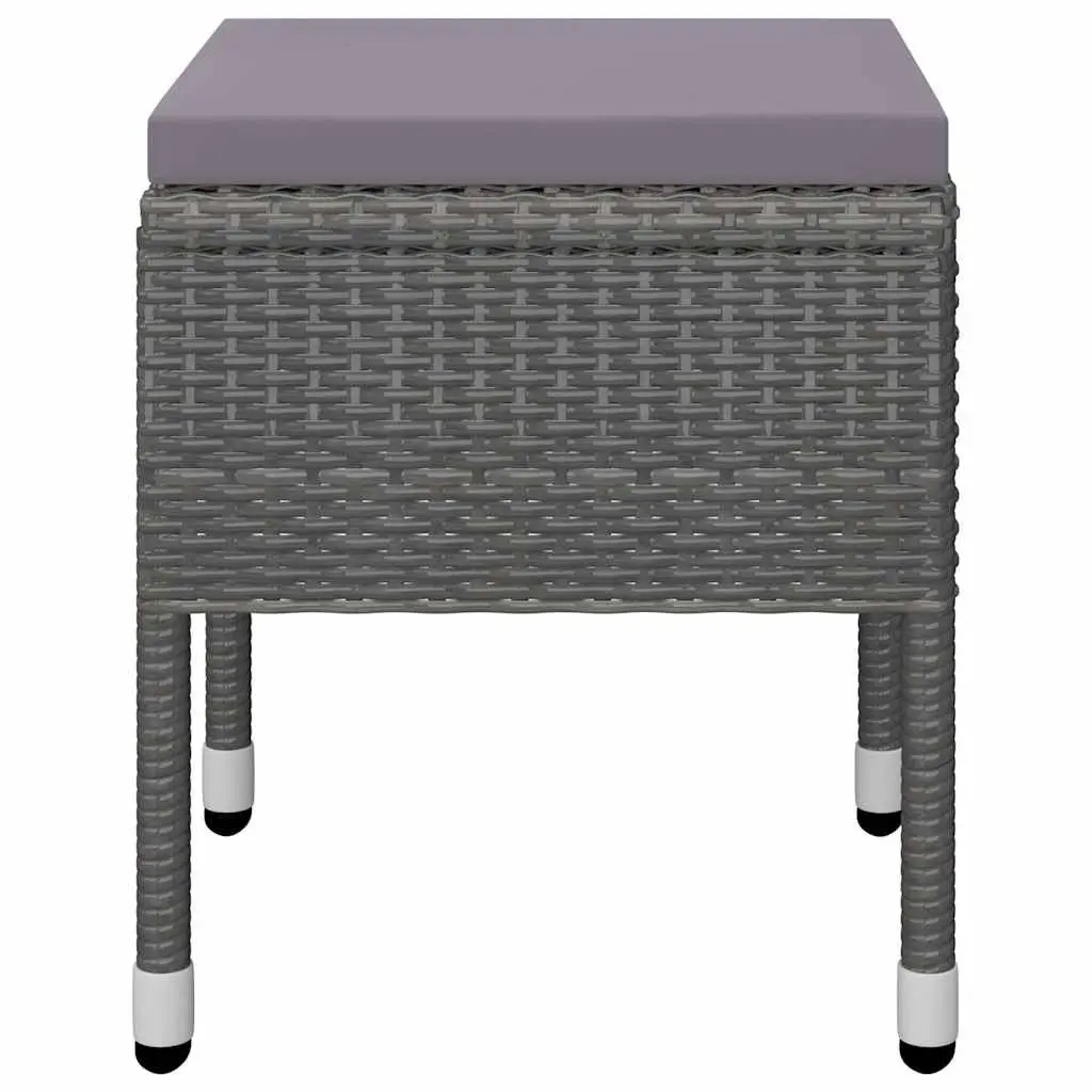 Garden Dining Set Solid Acacia Wood Steel Frame PE Rattan 5 Piece Grey