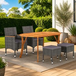 Grey 5-Piece Garden Dining Set for Outdoor Spaces