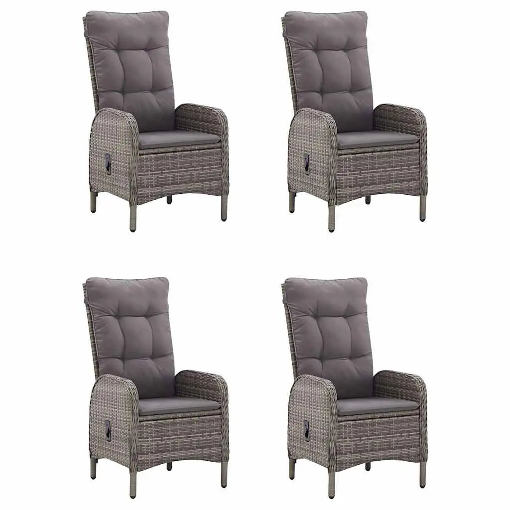 5 Piece Garden Dining Set with Rattan Chairs