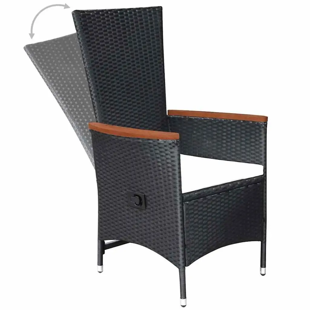 5-Piece Garden Dining Set with Durable Black Acacia Table