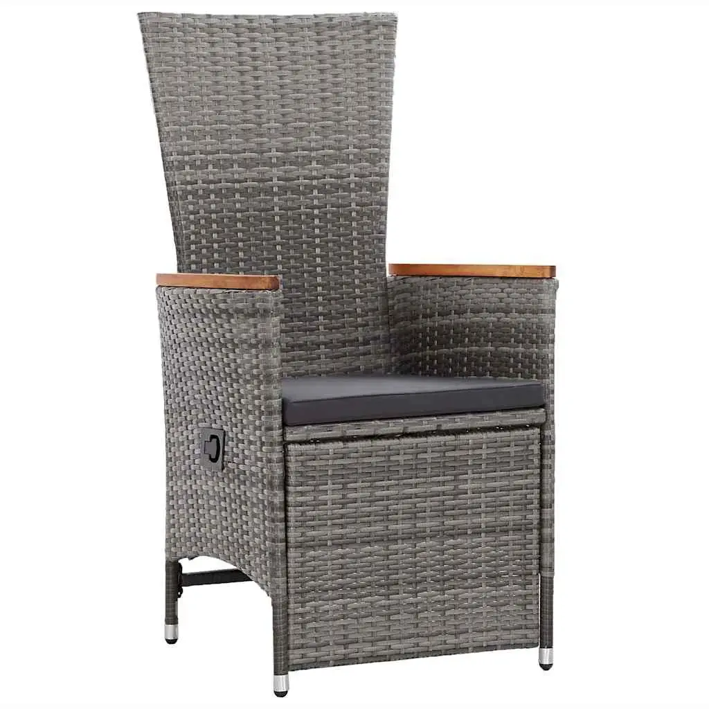Garden Dining Set 5 Piece Outdoor Table Chairs Grey Patio Furniture