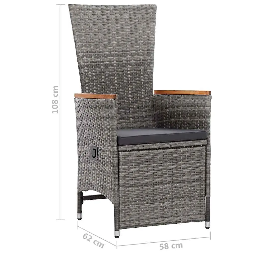 Garden Dining Set 5 Piece Outdoor Table Chairs Grey Patio Furniture