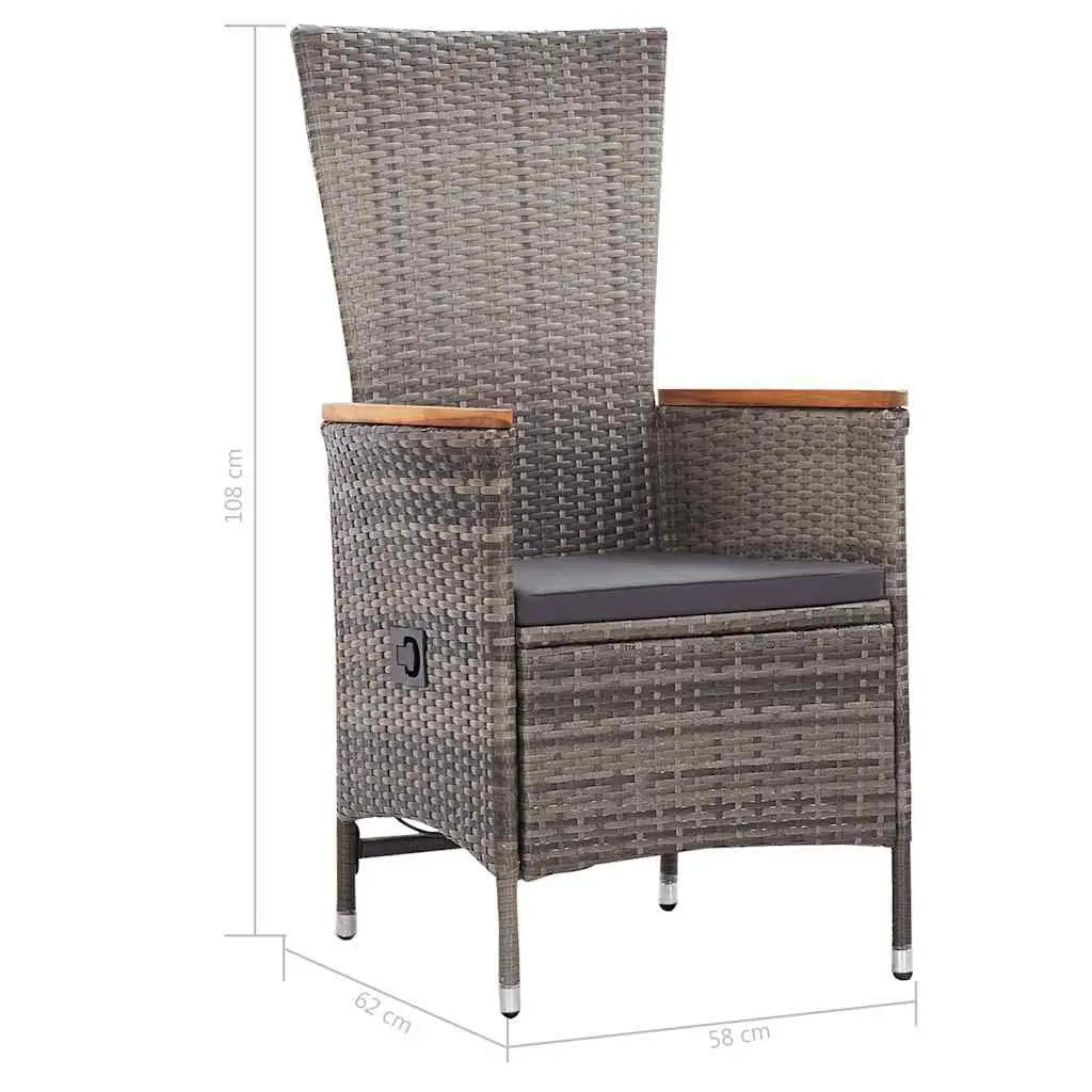 Garden Dining Set 5 Piece Outdoor Table Chairs Grey Patio Furniture