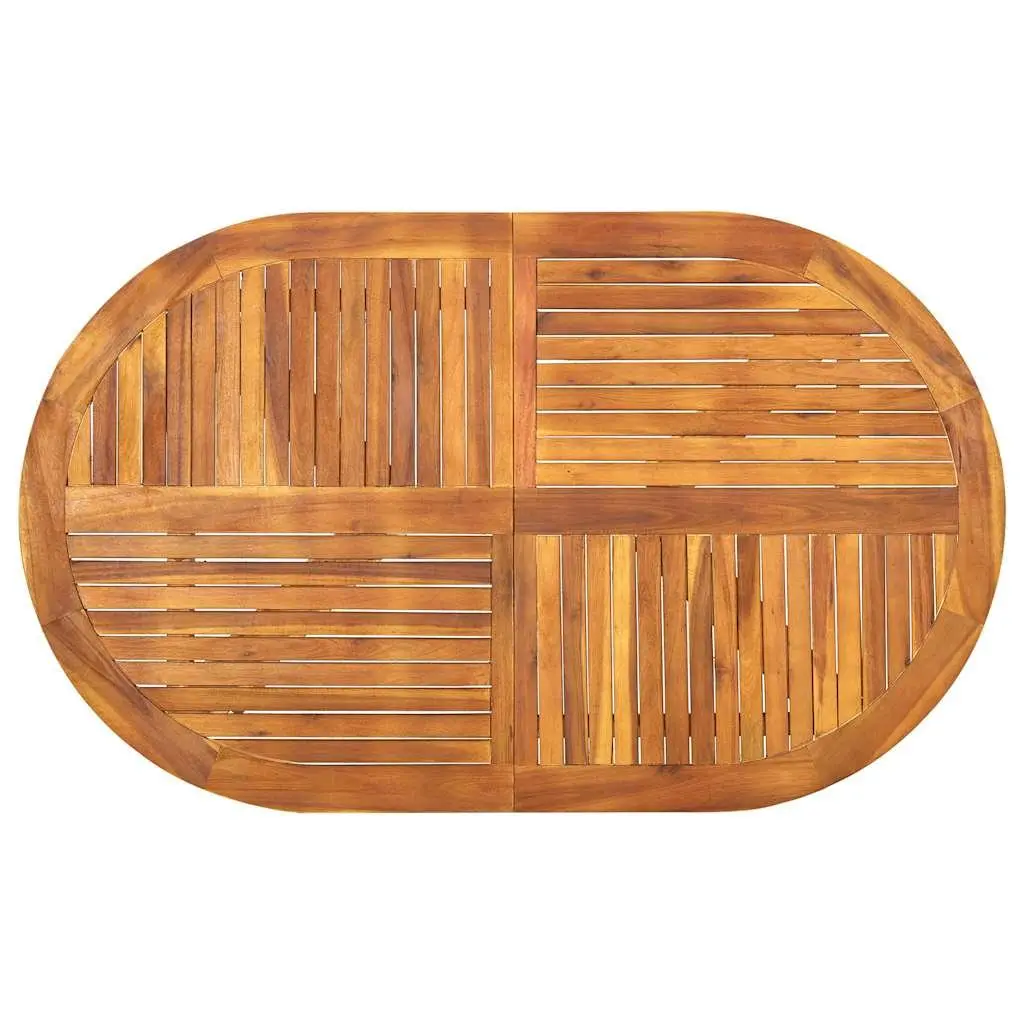 5-Piece Garden Dining Set with Brown Acacia Wood