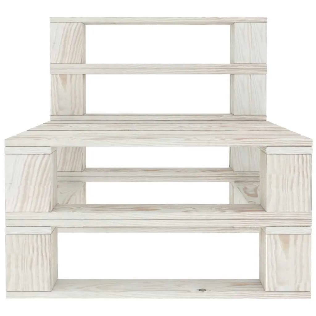 7 Piece Garden Lounge Set Pinewood White
