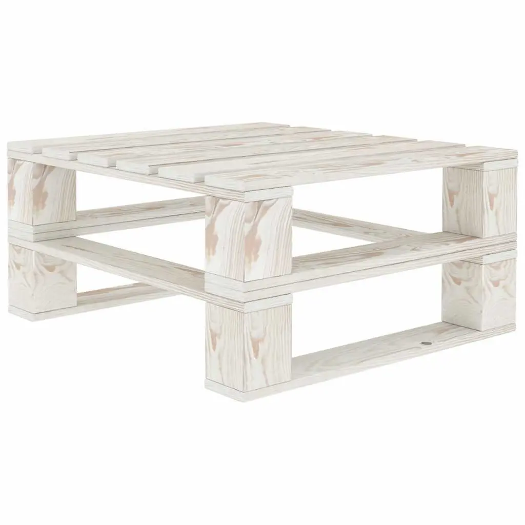 7 Piece Garden Lounge Set Pinewood White