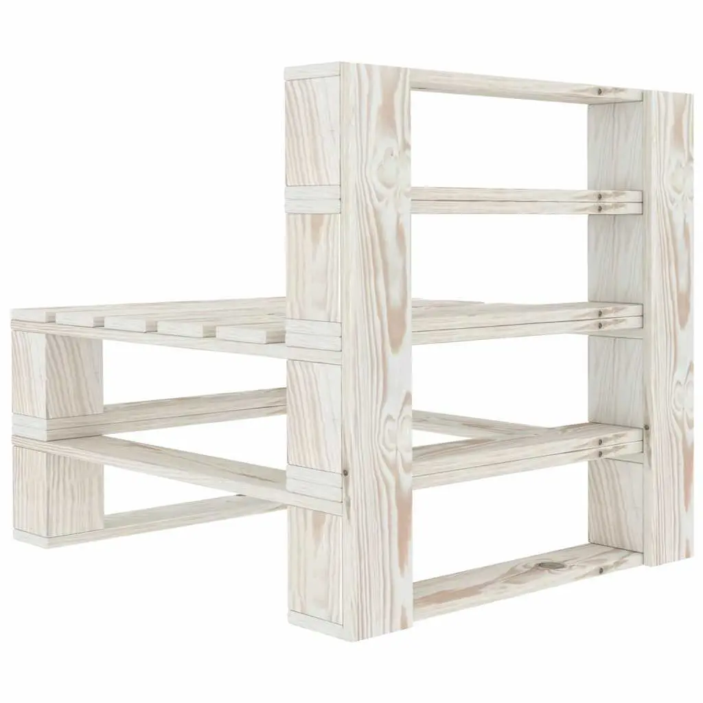 7 Piece Garden Lounge Set Pinewood White