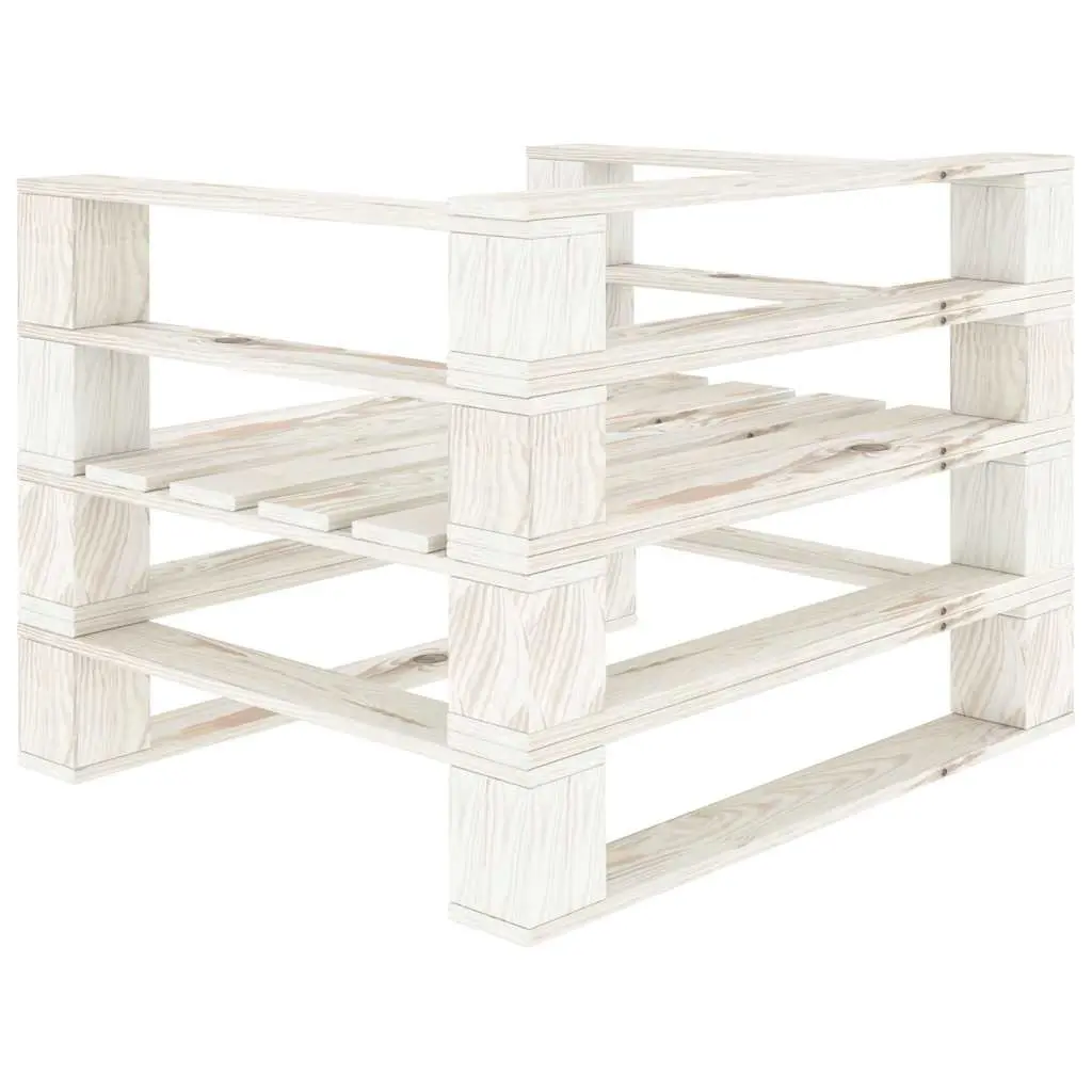 6-Piece White Wooden Garden Pallet Lounge Set