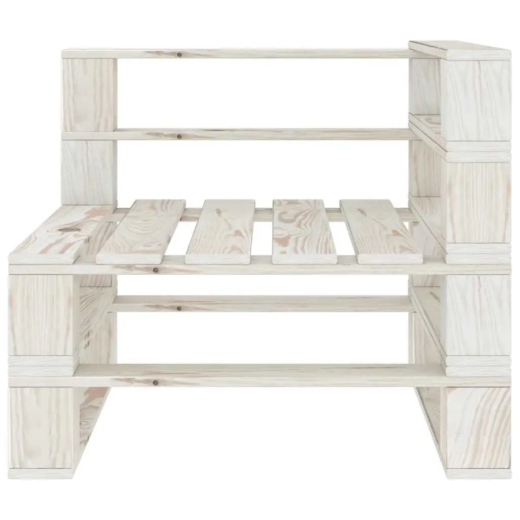 6-Piece White Wooden Garden Pallet Lounge Set