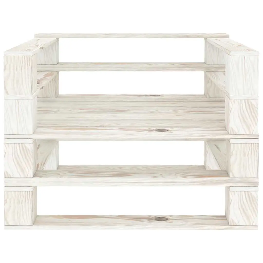 6-Piece White Wooden Garden Pallet Lounge Set