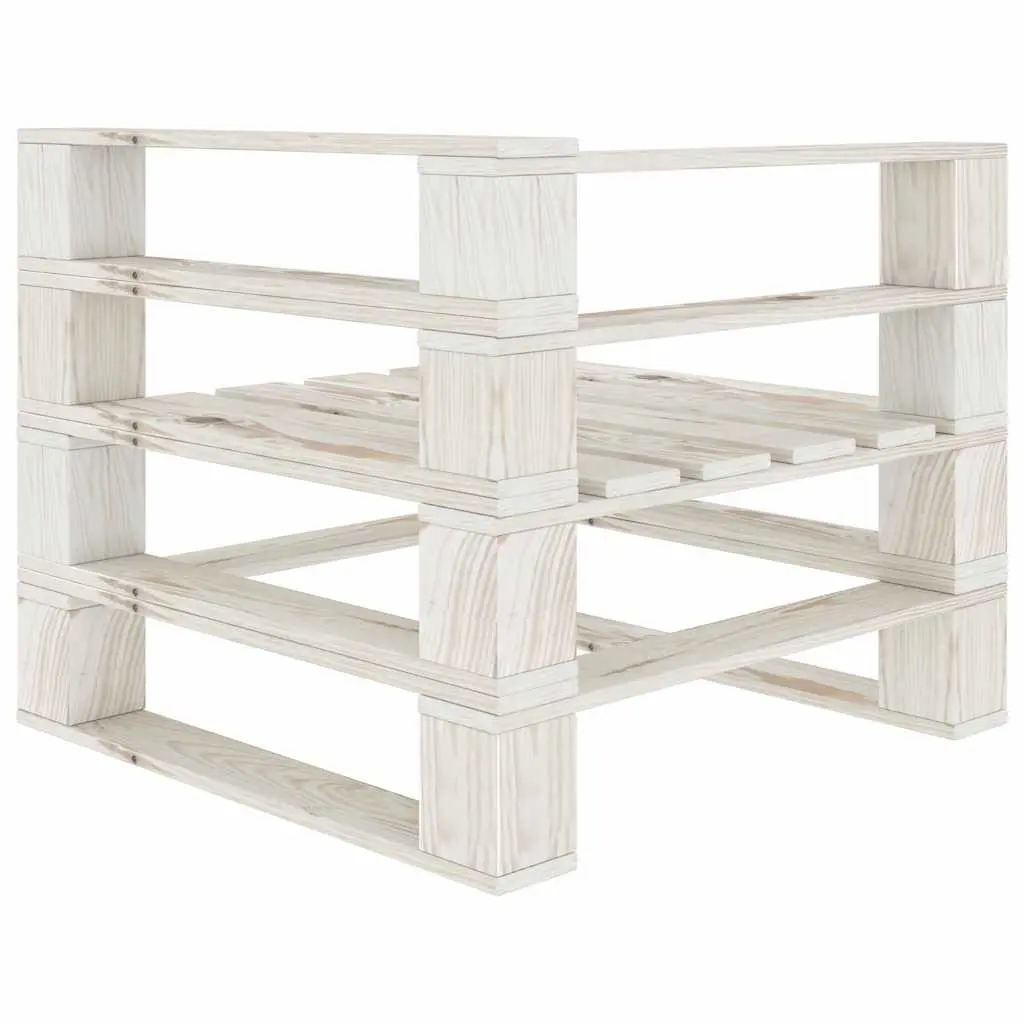 6 Piece Garden Lounge Set Pinewood White Pallet Outdoor Furniture