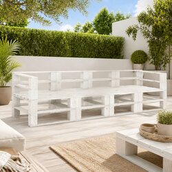Wooden Garden Pallet Sofa for 4 - Durable Outdoor Seating