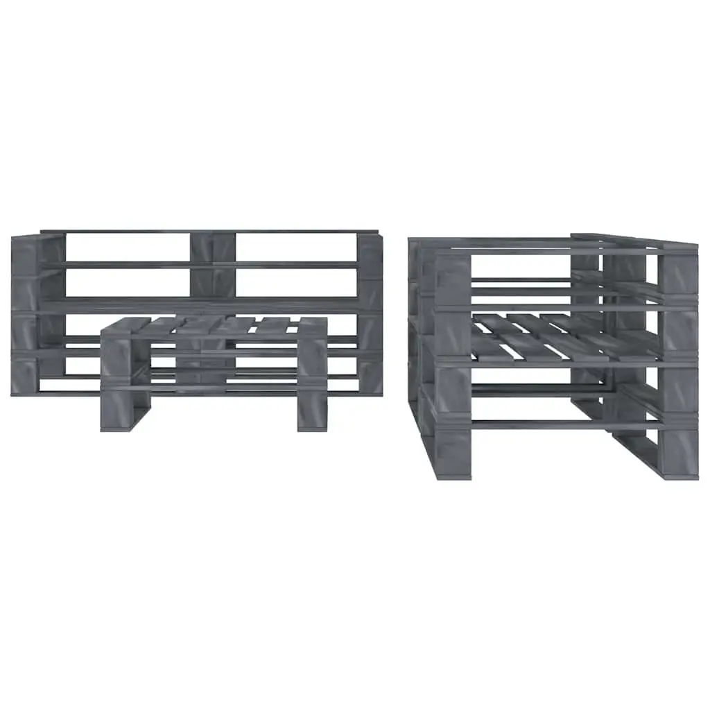 5 Piece Garden Lounge Set Pinewood Grey