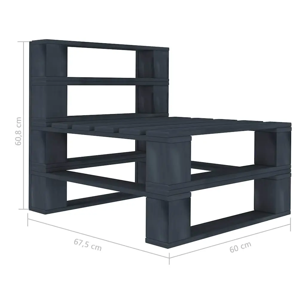 Garden Pallet Lounge Set Pinewood 6 Piece Outdoor Furniture Grey