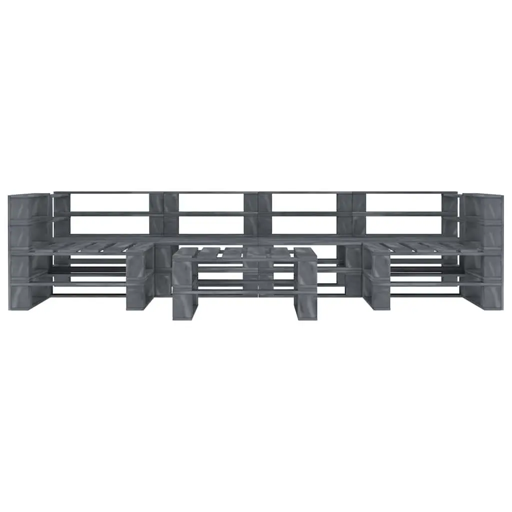 7 Piece Garden Pallet Lounge Set Grey