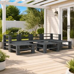 Sturdy 7 Piece Garden Pallet Lounge Set for Outdoor Spaces