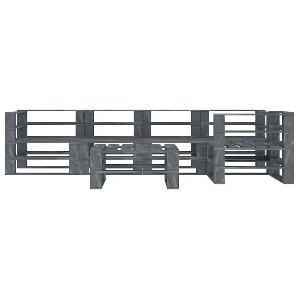 6-Piece Grey Garden Pallet Lounge Set