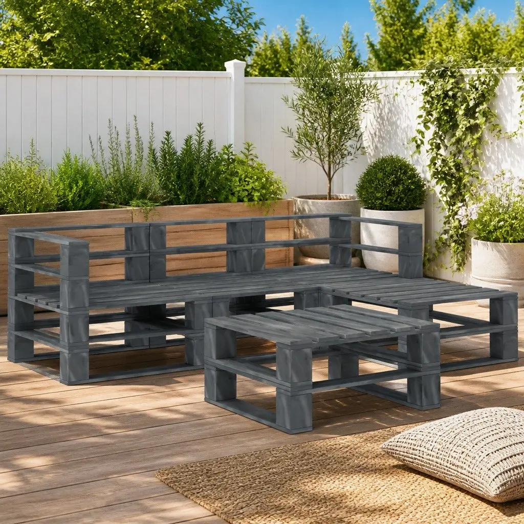 5-Piece Garden Pallet Lounge Set with Coffee Table