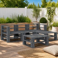 5-Piece Garden Pallet Lounge Set with Coffee Table