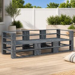 Sturdy 3-Seater Garden Pallet Sofa for Outdoor Comfort