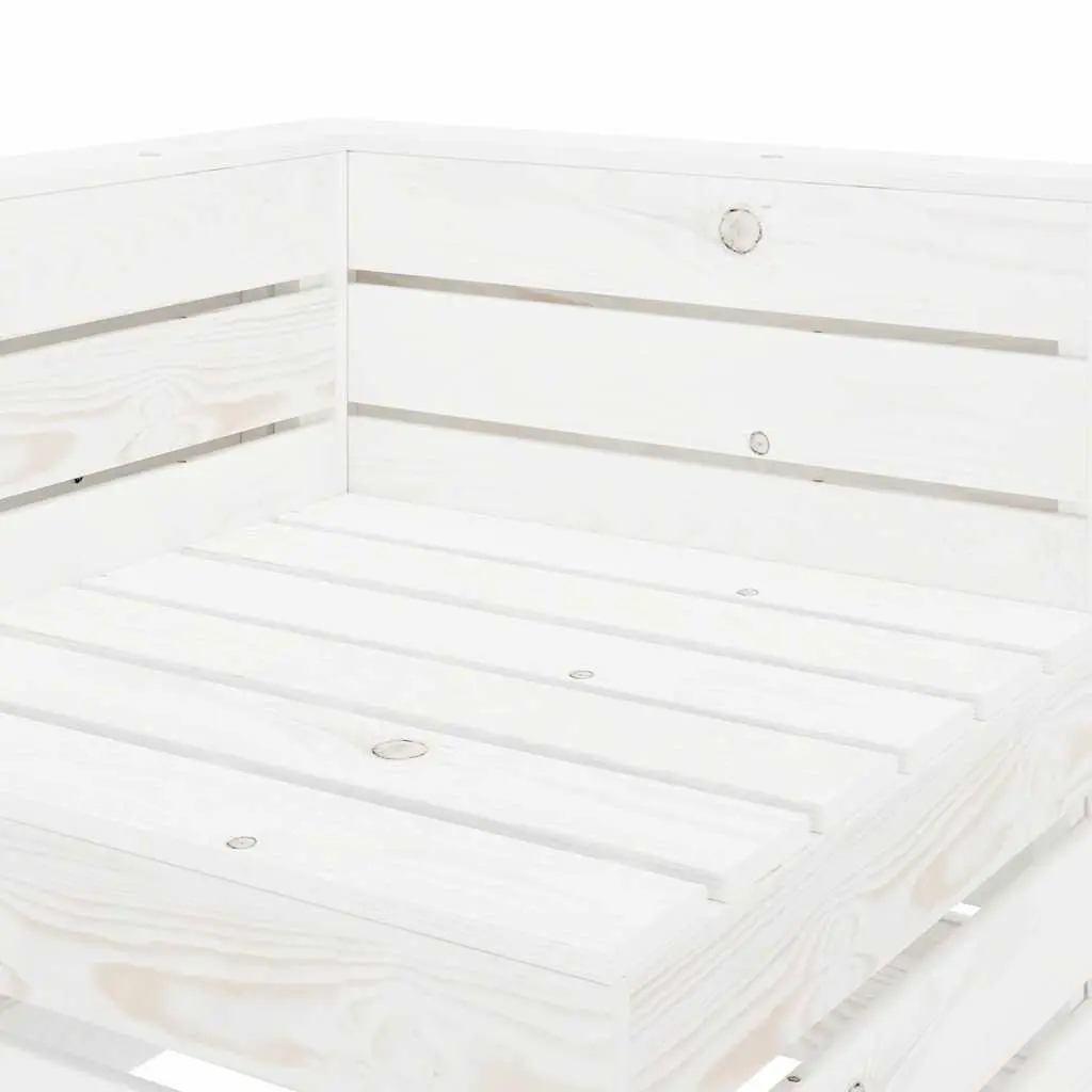 7 Piece Garden Lounge Set Pinewood White