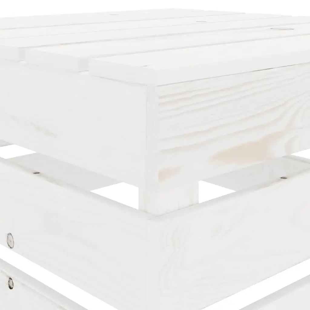 7 Piece Garden Lounge Set Pinewood White