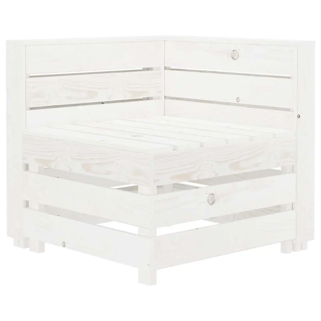 7 Piece Garden Lounge Set Pinewood White