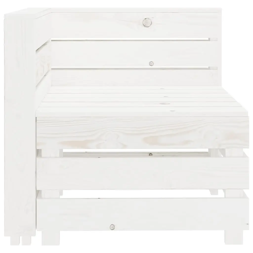 7 Piece Garden Lounge Set Pinewood White