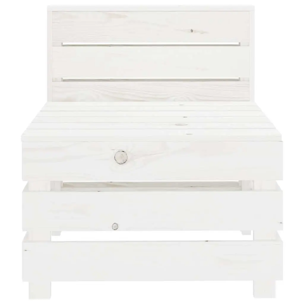 7 Piece Garden Lounge Set Pinewood White