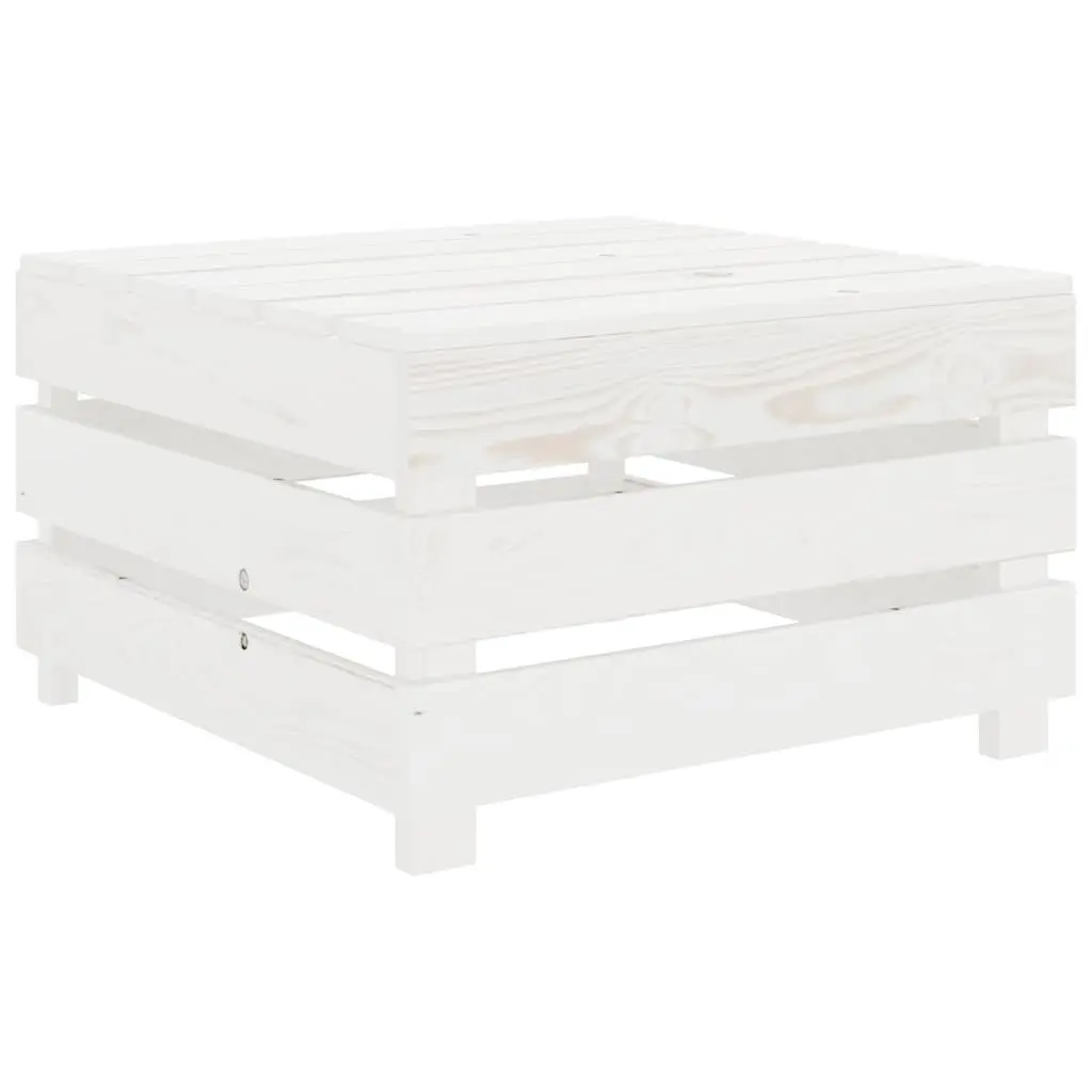 7 Piece Garden Lounge Set Pinewood White