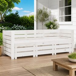 Rustic 3-Seater Outdoor Pallet Sofa for Patios
